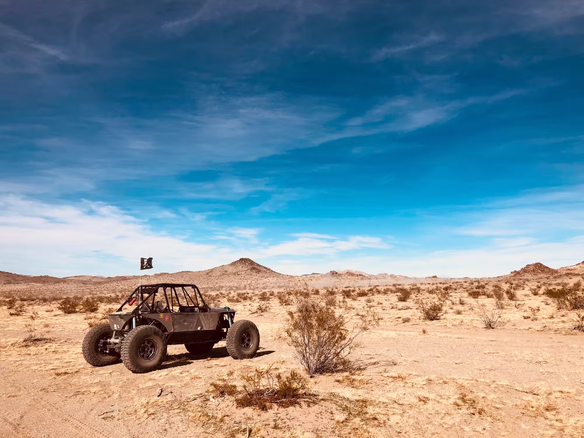 Off-road buggy racing in the desert