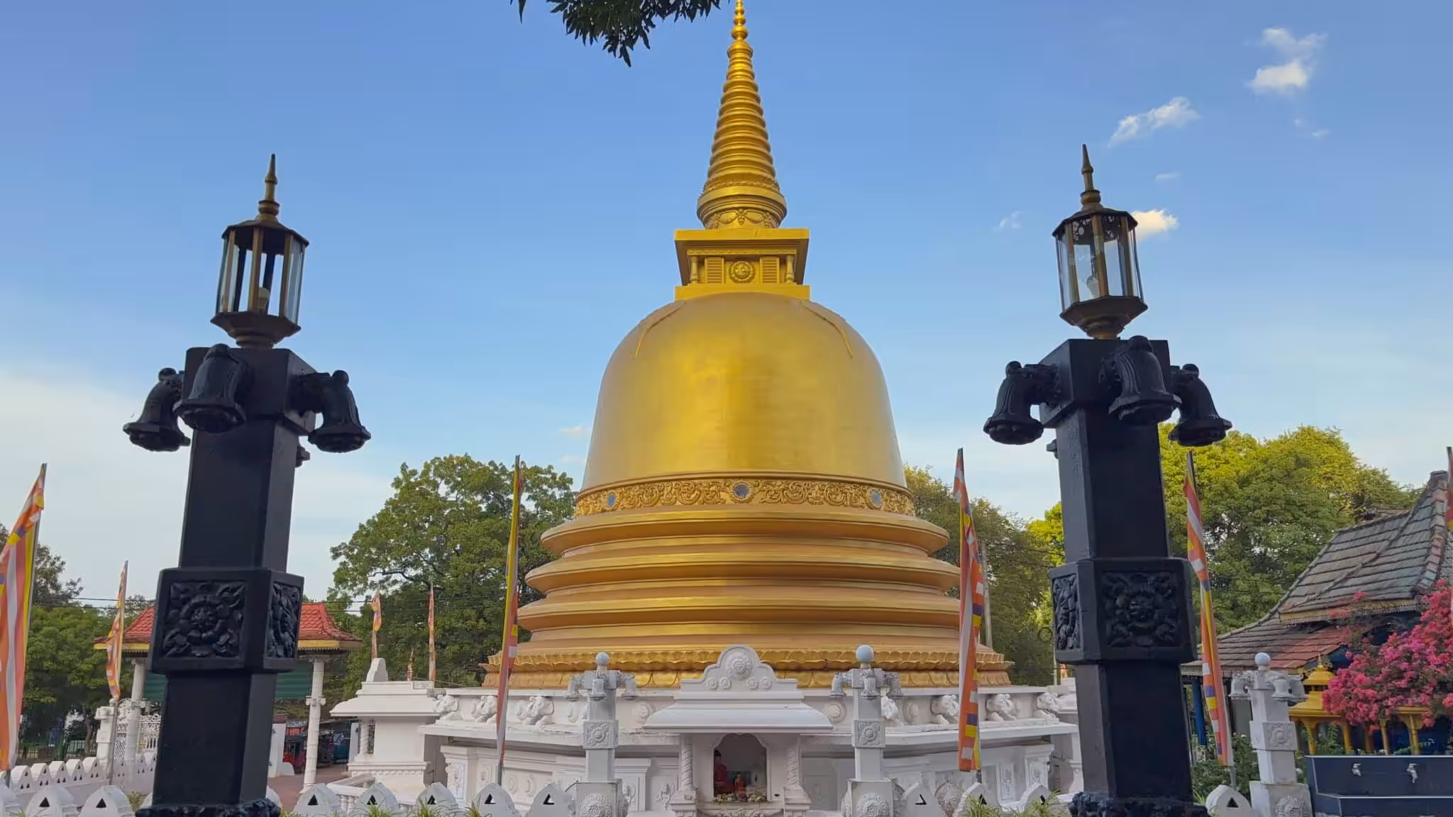 Golden stupa in Kandy, Sri Lanka