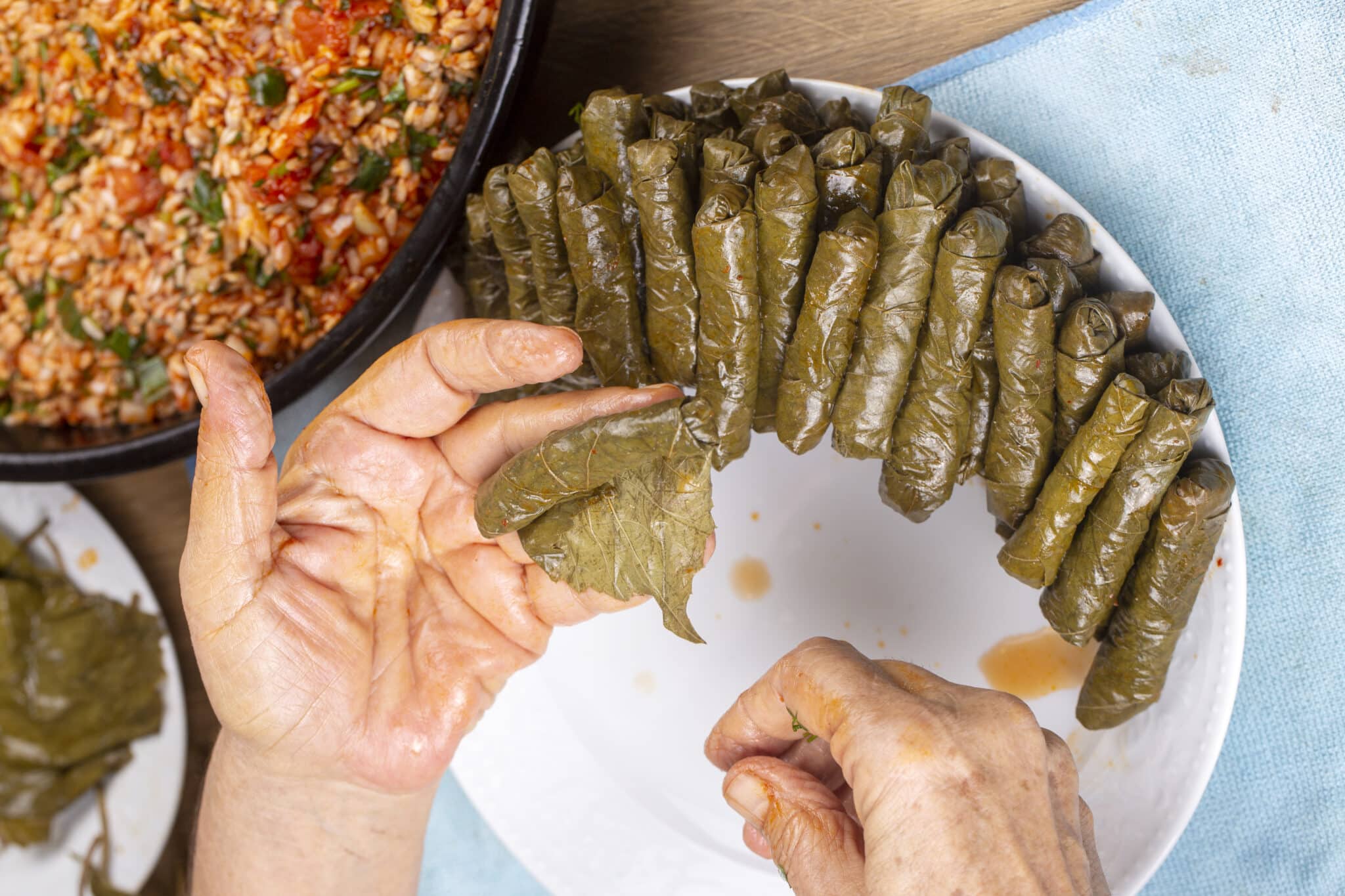 Traditional Azerbaijani dolma preparation