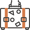 Travel suitcase icon symbolizing luggage, packing, and journey preparation