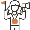 Tour guide icon representing guided tours and personalized travel experiences